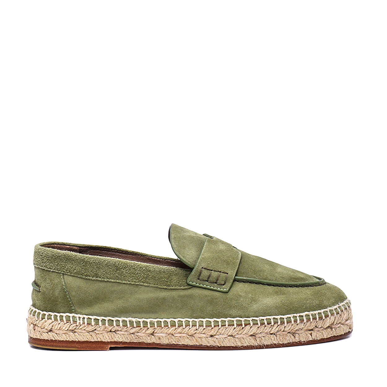 Hermès - Khaki Green Suede Goatskin Trip Espadrilles 37